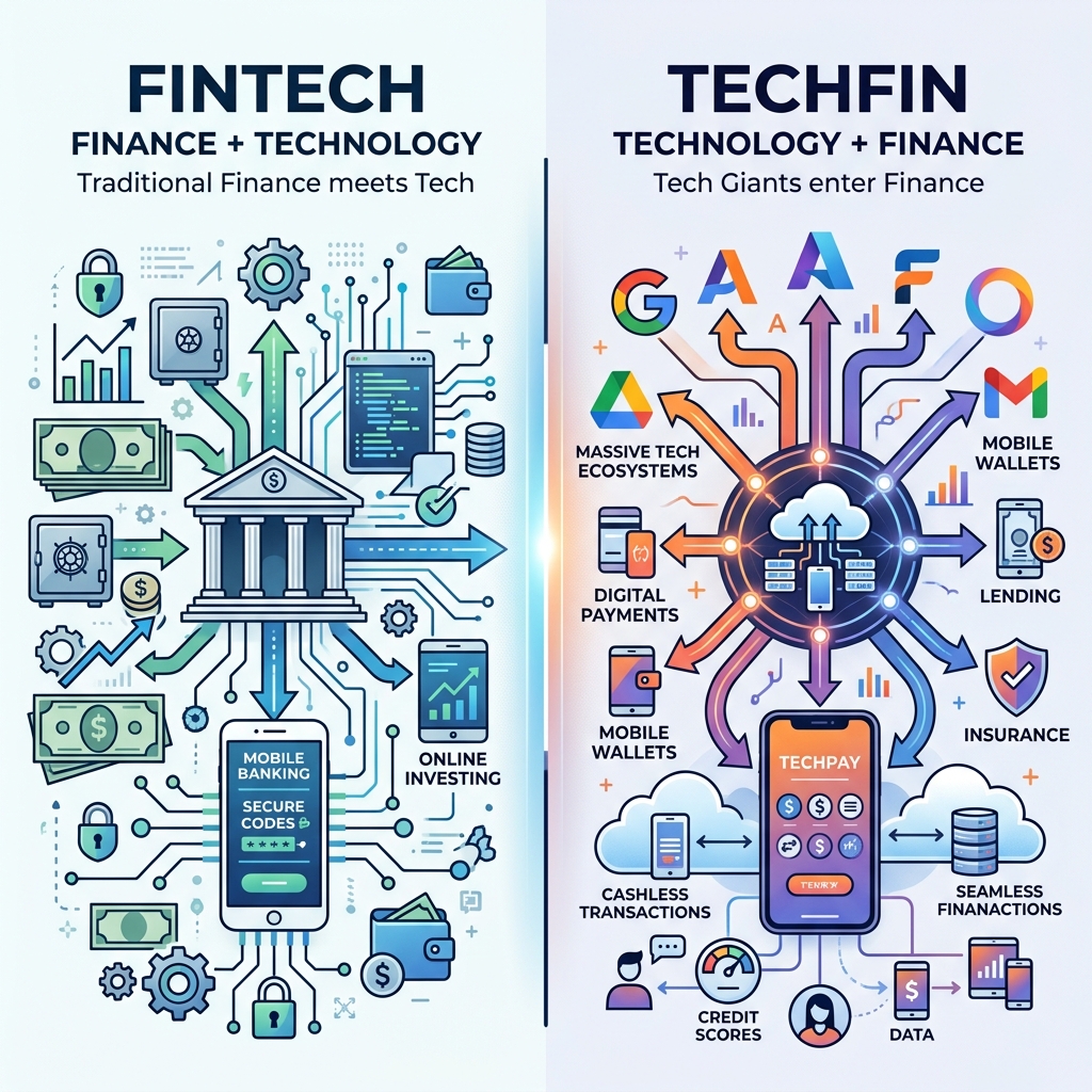 Difference Between FinTech and TechFin visual insight